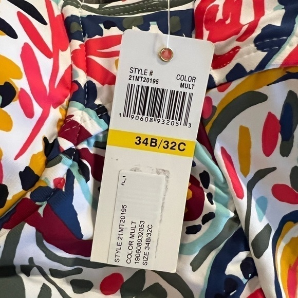 Anne Cole MULTI Watercolor Paisley Twist Underwire Tankini Swim Top - Picture 9 of 9